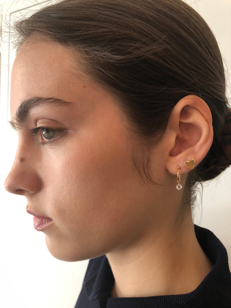 Gold heart earrings - [18DELPERO]
