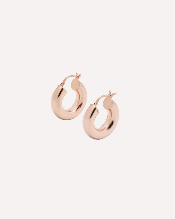 Lady hoop earrings silver rosè - [18DELPERO]